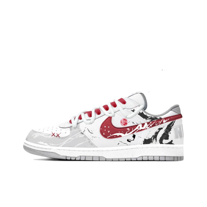 Nike Nike Big Low Lux Ink Red D Leather Slip Resistant, Abrasion Resistant, Lightweight Low top Skateboard Shoes Men's