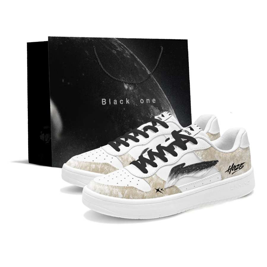 Li-Ning Li Ning Floating Boat Plain Note Ink Shadow Cushioning Lightweight Breathable Slip Resistant Low top Skateboard Shoes