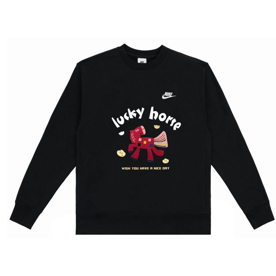 Nike Nike Sportswear Club Horse Year Limited Lucky Pony Crew Neck Fleece Lined Long Sleeved Sweatshirt Unisex