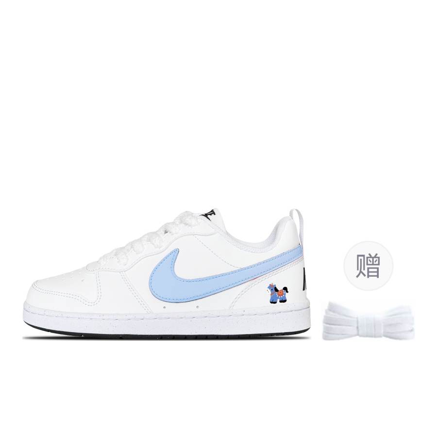 Nike Nike Court Borough Pony Synthetic Leather Low top Kids' Skateboarding Shoes Blue Unisex
