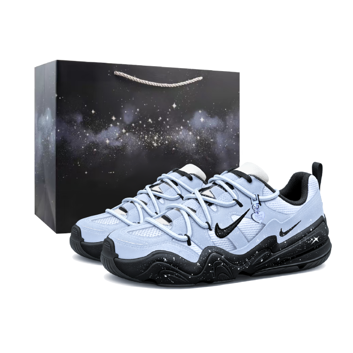 Nike Nike Tech Hera Icy Snow Starry Sky Cow Split Leather Slip Resistant Low top Chunky Sneakers Women's Blue