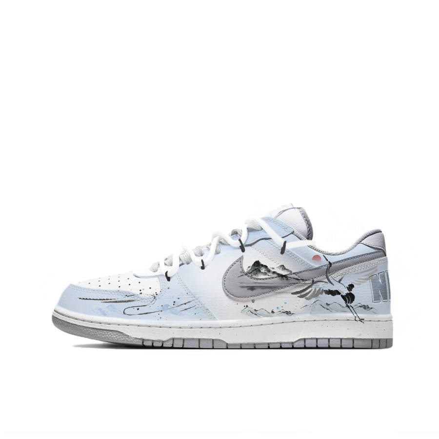 Nike Nike Big Low Lux Cold Smoke Ink Shadow Leather Abrasion Resistant Lightweight Slip Resistant Low top Skateboard Shoes
