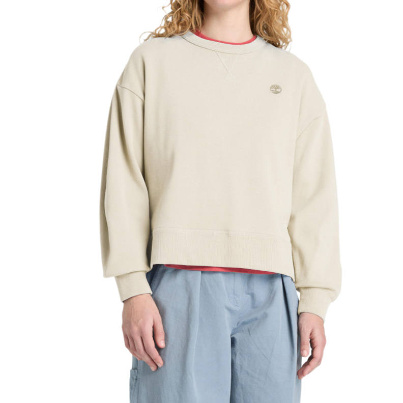 Timberland Sweatshirts Women's Light Khaki Crew Neck Moderate Regular