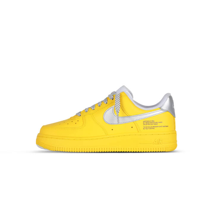 Nike Nike Air Force 1 Gardenia Low top Skateboard Shoes Unisex Yellow Silver