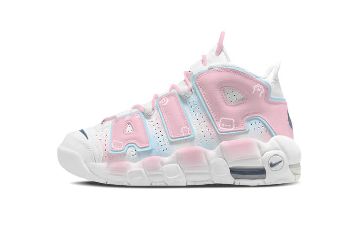 Nike Nike Air More Uptempo Pink Blue Bubble Snow Cushioning Abrasion Resistant Cushioning, Wear Resistant Mid top