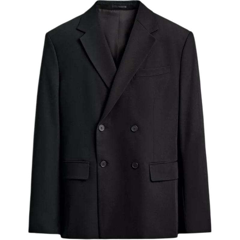 ZARA Business Suits Men's Black Moderate Business Suit