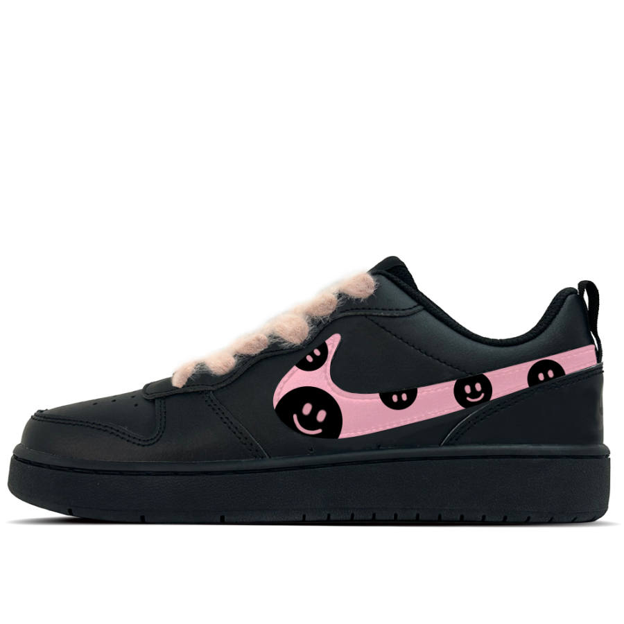 Nike Nike Court Borough Leather Slip Resistant Abrasion Resistant Low top Kids' Skateboarding Shoes Black Teenagers