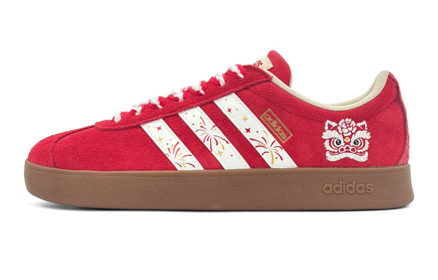 Adidas Adidas Vl Court Classic Years And Years Abrasion Resistant Slip Resistant Low top Skateboard Shoes Unisex Red