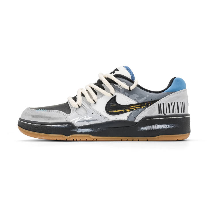 Nike Nike Full Force Leather Thermal Abrasion Resistant Low top Skateboard Shoes Men's Black