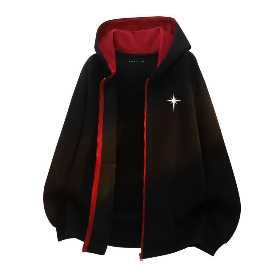 Tonlion Sweatshirts Unisex Hooded Moderate Cardigan