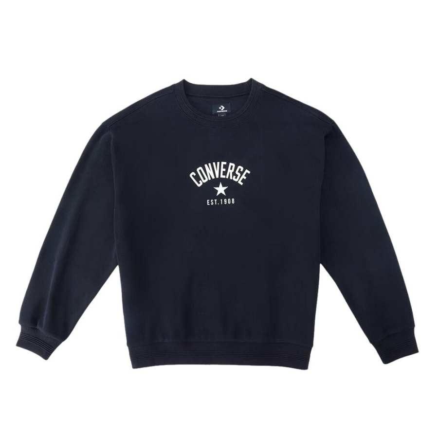 Converse Sweatshirts Unisex Sea Blue Crew Neck Moderate