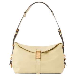 PINKO Cow Leather Saddle Bag Handbag Small Women's Beige