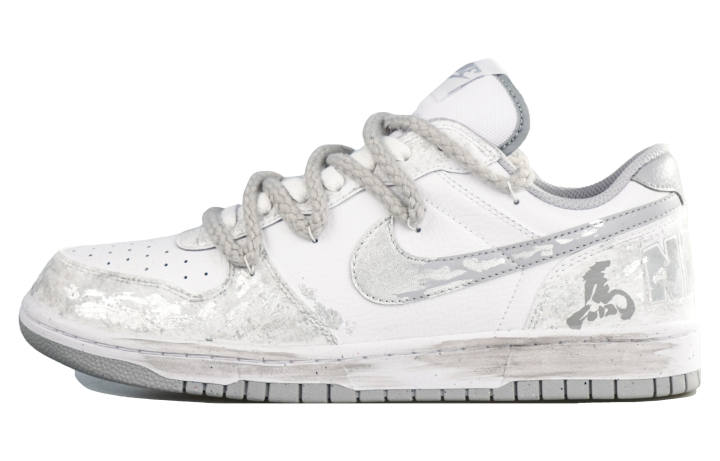 Nike Nike Big Skateboard Shoes Unisex Low Top Silver