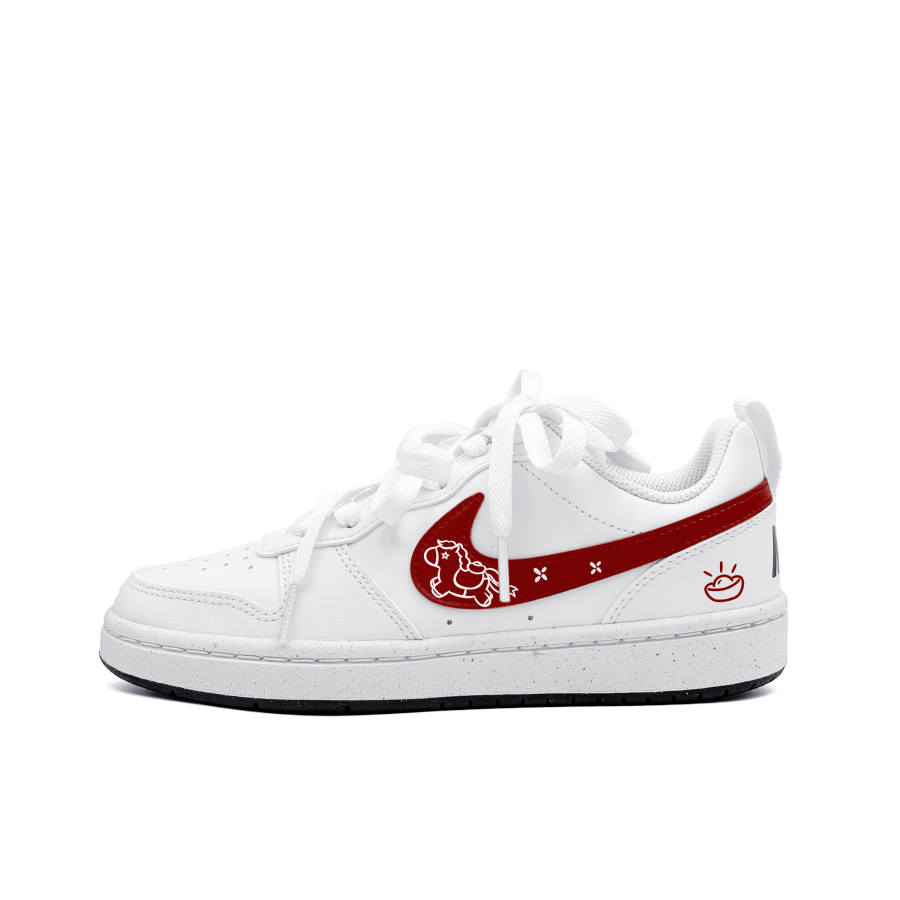 Nike Nike Court Borough Horse Carries Gold Synthetic Leather Abrasion Resistant Abrasion Resistant Low top Skateboard Shoes