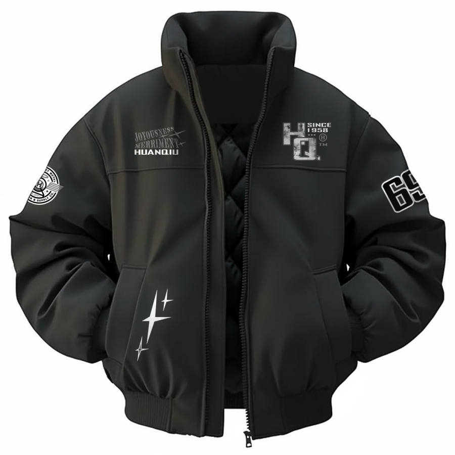 HUANQIU Jackets Unisex Stand Collar Thickened