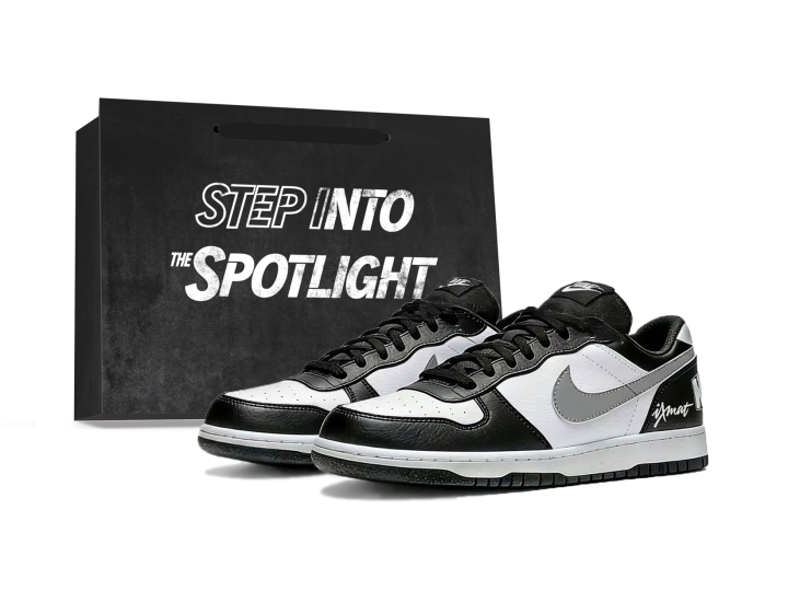 Nike Nike Big Coverage Slip Resistant Cushioning Abrasion Resistant Low top Skateboard Shoes Unisex Black White Gray