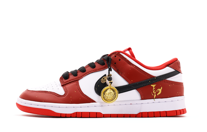 Nike Nike Dunk Synthetic Leather Wrapping, Wear Resistant And Non Slip Low top Skateboard Shoes Unisex White Red