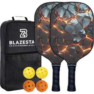 BLAZESTAR Pickleball Paddles Fiberglass Sports Unisex 198mm*406mm*10.5mm Black