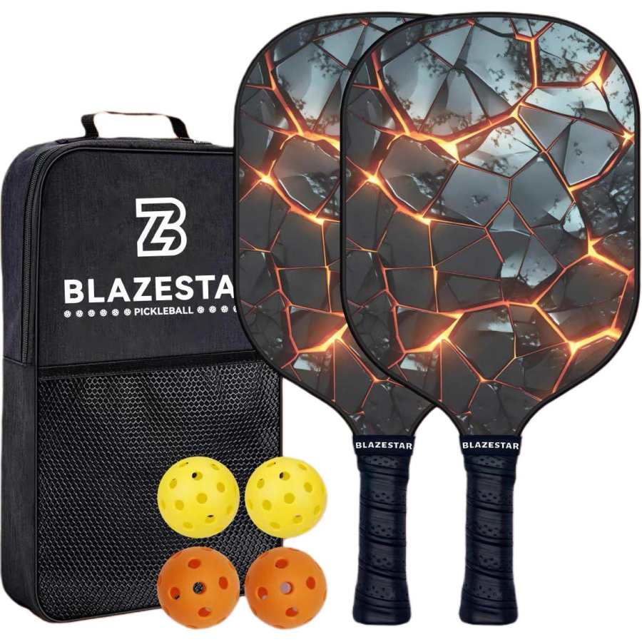 BLAZESTAR Pickleball Paddles Fiberglass Sports Unisex 198mm*406mm*10.5mm Black
