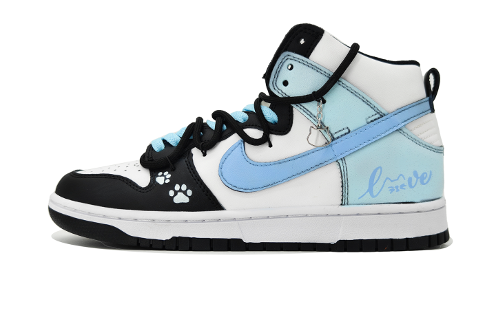 Nike Nike Dunk Leather Slip Resistant High top Skateboard Shoes Women's Blue White