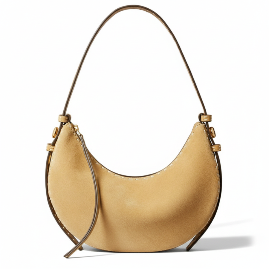 TORY BURCH Romy Cow Split Leather Handbag Women's Butter