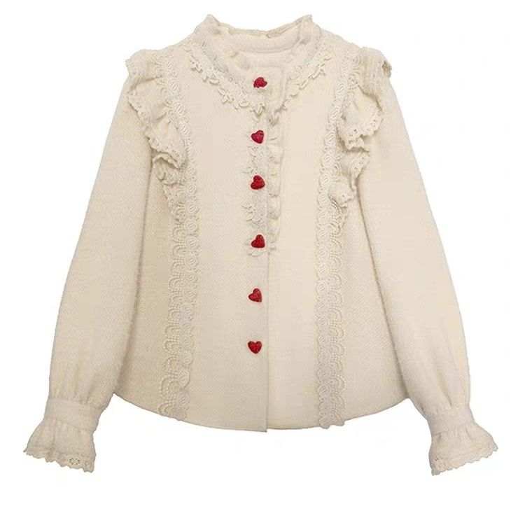 VENICEW Shirts Women's Ivory Top Stand Collar Moderate Shirt