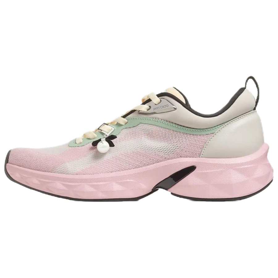 Jimmy Choo Diamond Run F Sheepskin Low top Casual Shoes Women's Pink