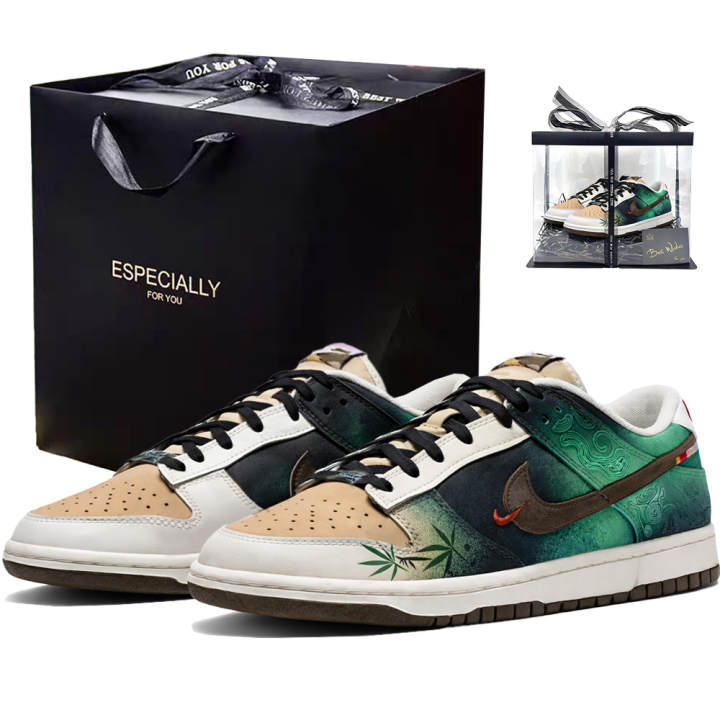 Nike Nike Dunk Pegasus Pack Van Gogh Genesis, Cypress And Pine, Box Leather Low top Skateboard Shoes Men's Green