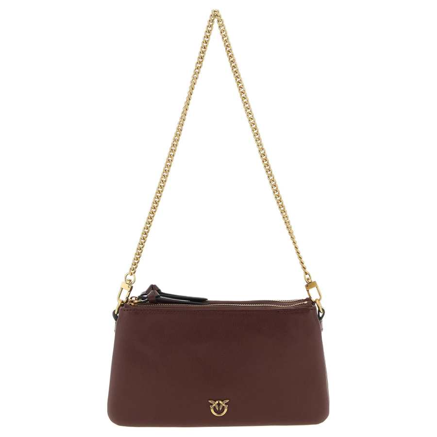 PINKO Cow Leather Crossbody Bags Mini Women's Bordeaux Red