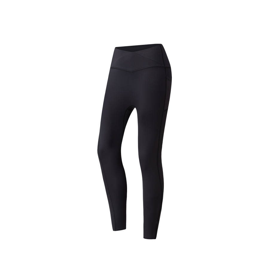 ANTA Anta Training Tight Fit Cropped Pants Women's Basic Black