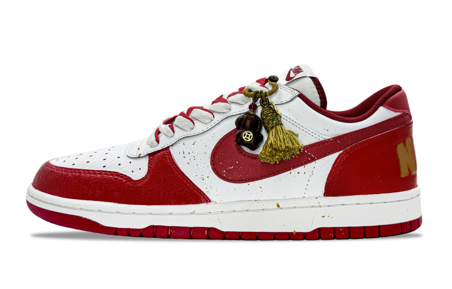 Nike Nike Big Leather Abrasion Resistant Breathable Low top Skateboard Shoes Men's Red White
