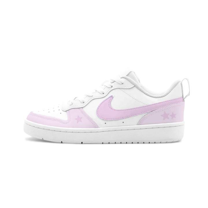 Nike Nike Court Borough 2 Stardust Pink Leather Cushioning Abrasion Resistant Slip Resistant Low top Skateboard Shoes Pink