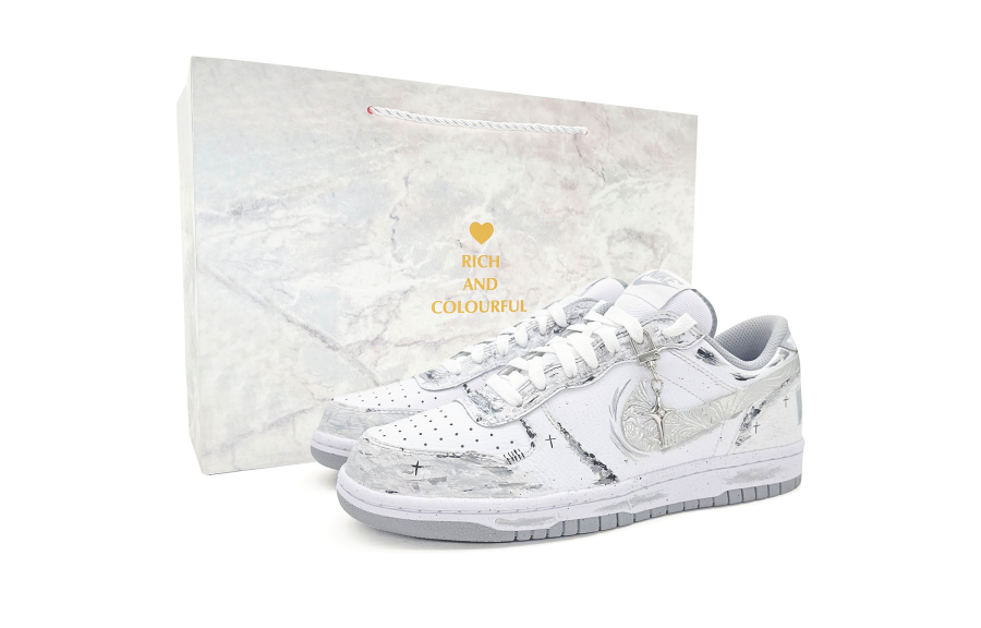 Nike Nike Big Abrasion Resistant Abrasion Resistant Low top Skateboard Shoes Men's White Gray
