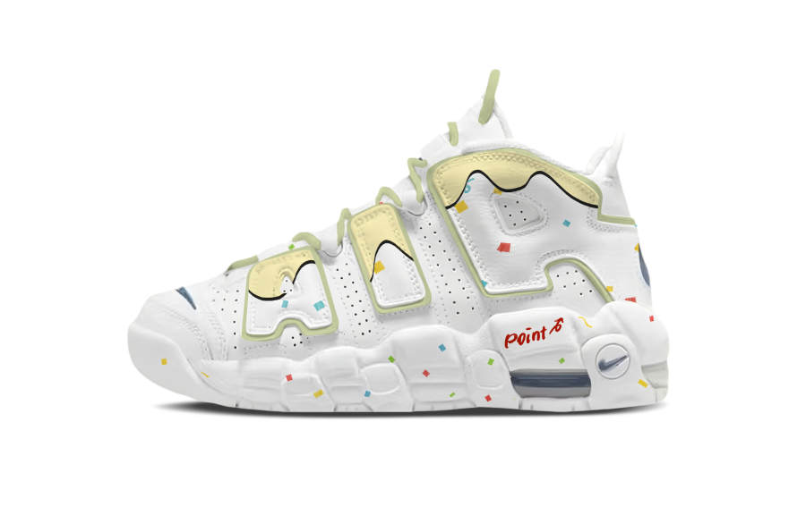 Nike Nike Air More Uptempo Butter Sugar Cube Cushioning, Wear Resistant Mid top Basketball Shoes Women's White Yellow