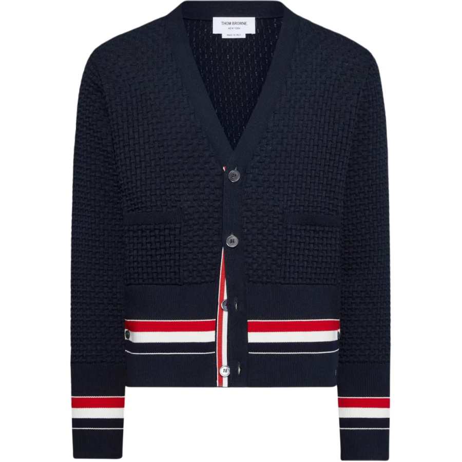 THOM BROWNE Thom Browne V-neck stripe-detailed cardigan