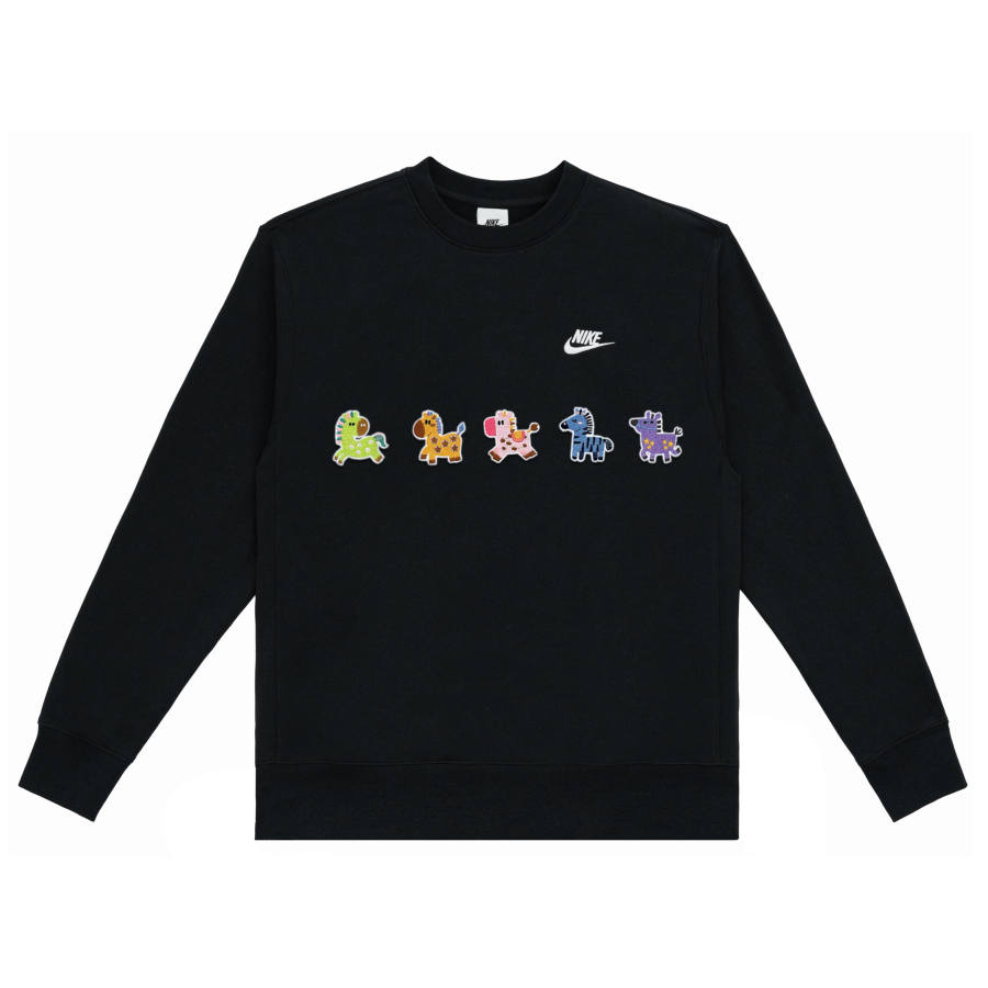 Nike Nike Sportswear Club Horse Year Limited Casual Individual Cartoon Pony Crew Neck Fleece Lined Long Sleeved Sweatshirt