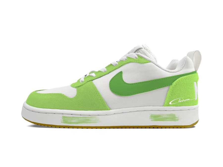 Nike Nike Court Borough White Lime, Graceful Custom Leather Low top Skateboard Shoes Men's Lime White