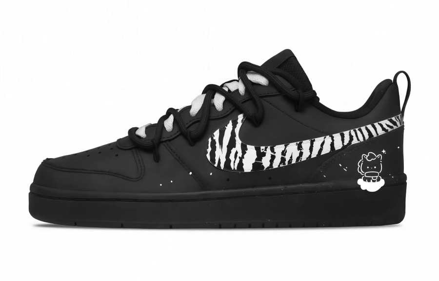 Nike Nike Court Borough Leather Abrasion Resistant Low top Kids' Skateboarding Shoes Black