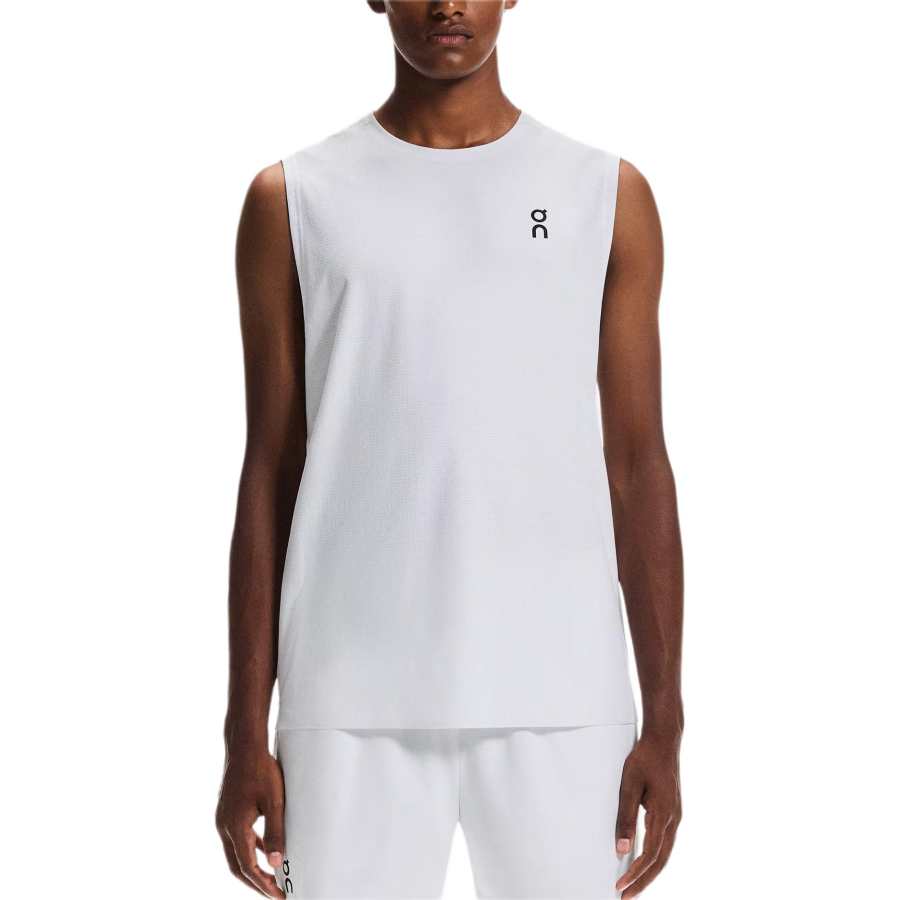 On Court Tank Tops Men's White Crew Neck Moderate Straight Fit