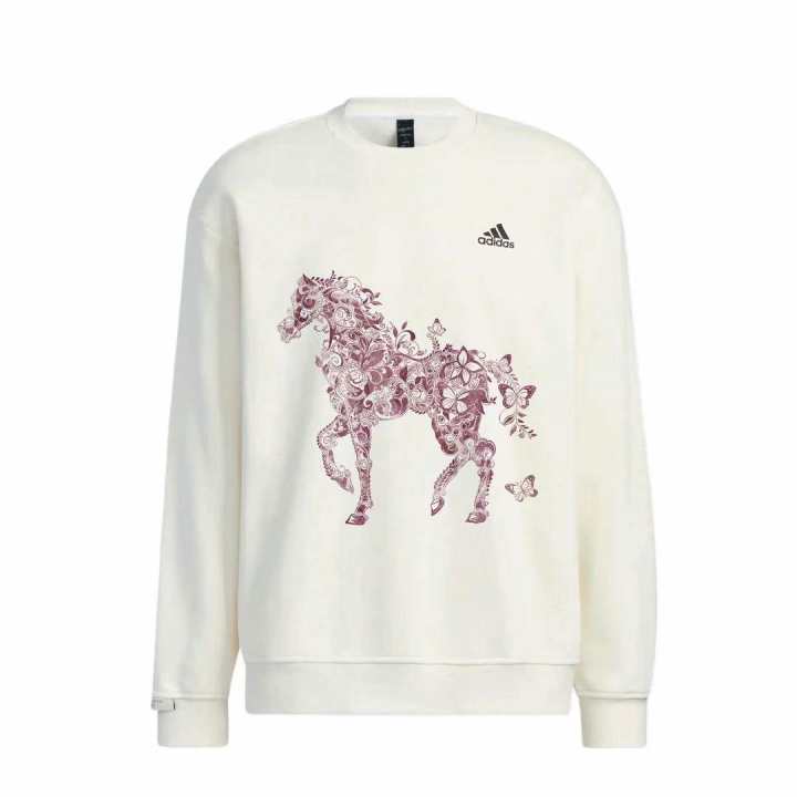 Adidas Adidas LABEL Sweatshirts Unisex White Crew Neck Moderate Regular
