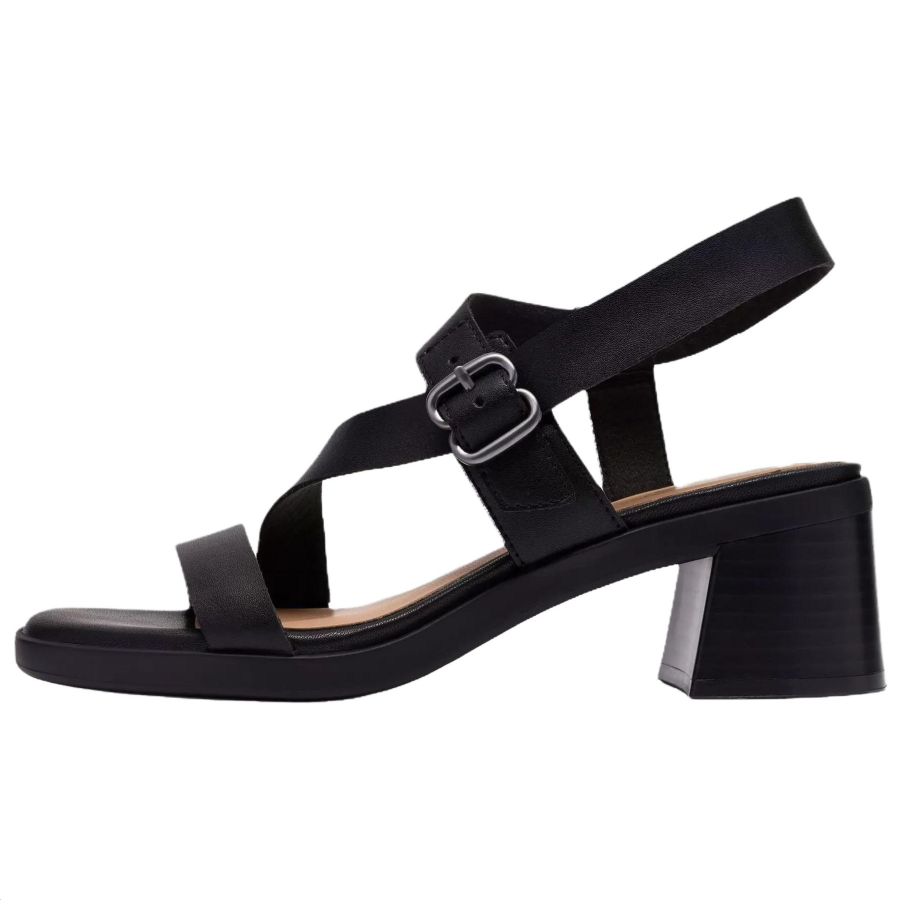 Clarks Jaylan Sol Leather One Strap Sandals 5CM Women's Black