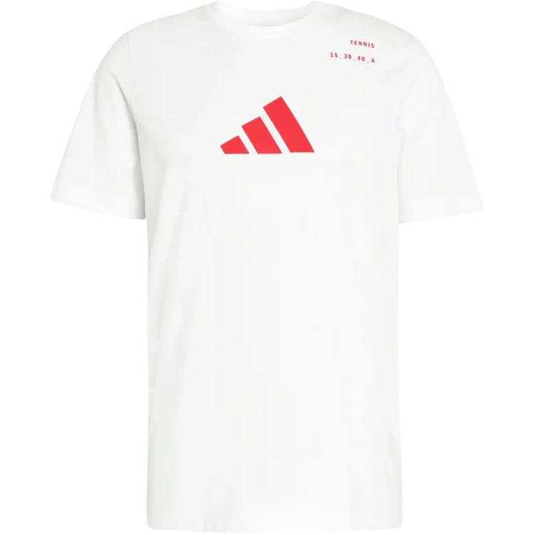 Adidas Adidas Tennis Tops Men's White Crew Neck Moderate