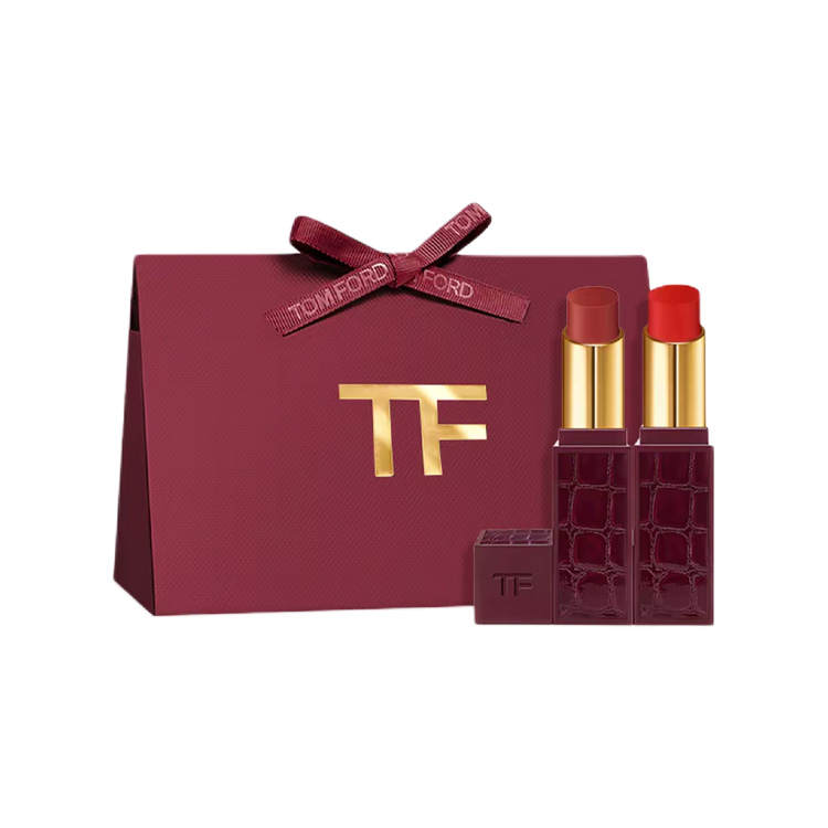 TOM FORD Flame Desire Limited Edition Slim Black Tube Lipstick Makeup Set, Matte Easy to Blend Soft Matte Long Lasting