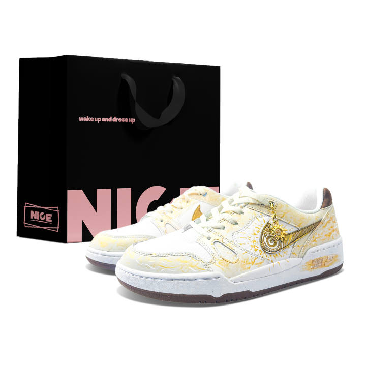 Nike Nike Full Force Abrasion Resistant Breathable Low top Skateboard Shoes Men's Gold