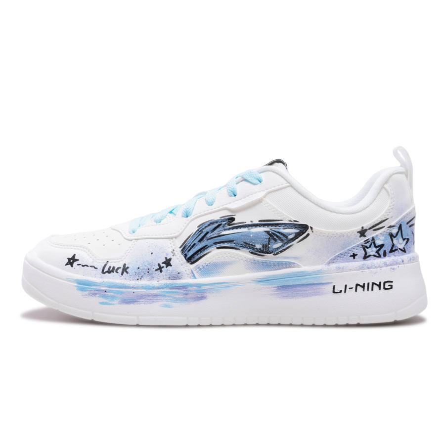 Li-Ning Li Ning First Cloud Starry Night Abrasion Resistant Lightweight Low top Skateboard Shoes Men's Blue White