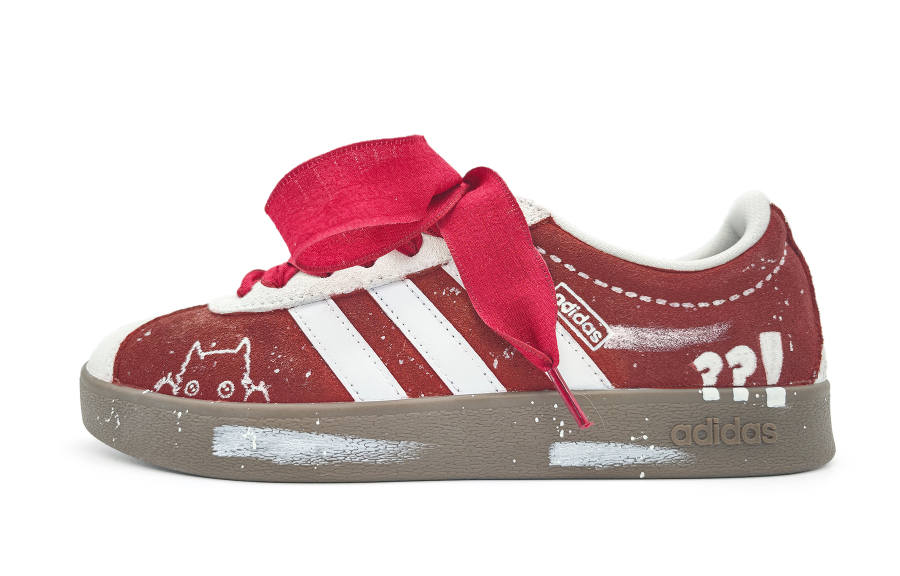 Adidas Adidas Vl Court Classic Galaxy Dreams, Cute Cat German Army Trainers Unisex Red White