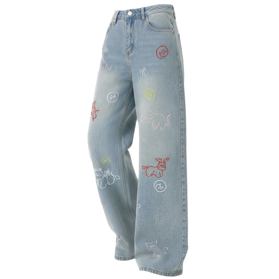 Sugarfunk Jeans Women's Blue Moderate Wide Leg Pants