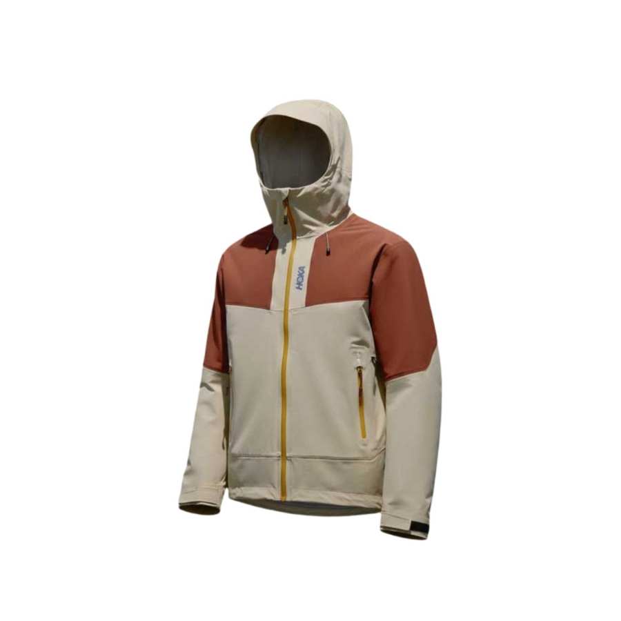 HOKA ONE ONE Jackets Men's Chestnut Hooded Non Detachable Moderate Soft Shell