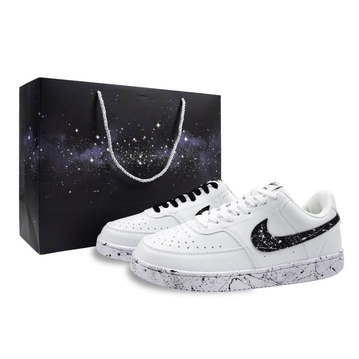 Nike Nike Court Vision Black & White Lord II Cushioning Abrasion Resistant Breathable Slip Resistant Low top