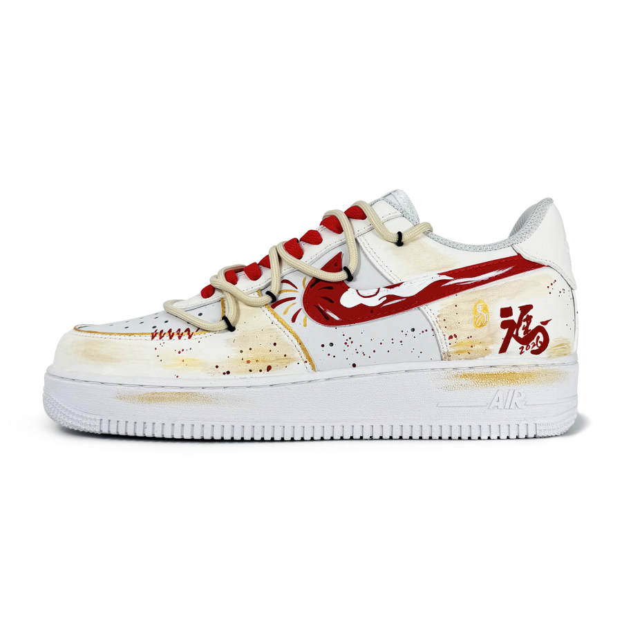 Nike Nike Air Force 1 Horse Step Blessings Lightweight And Breathable Low top Skateboard Shoes Unisex